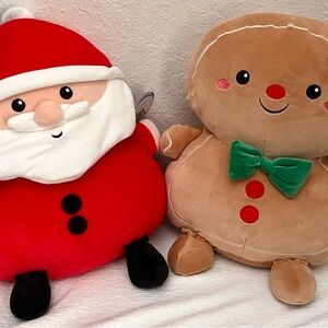 Santa and Gingerbread Plush Set